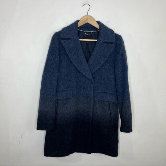Banana Republic Double Breasted Wool Blue Ombre Coat Size Small - Picture 16 of 16